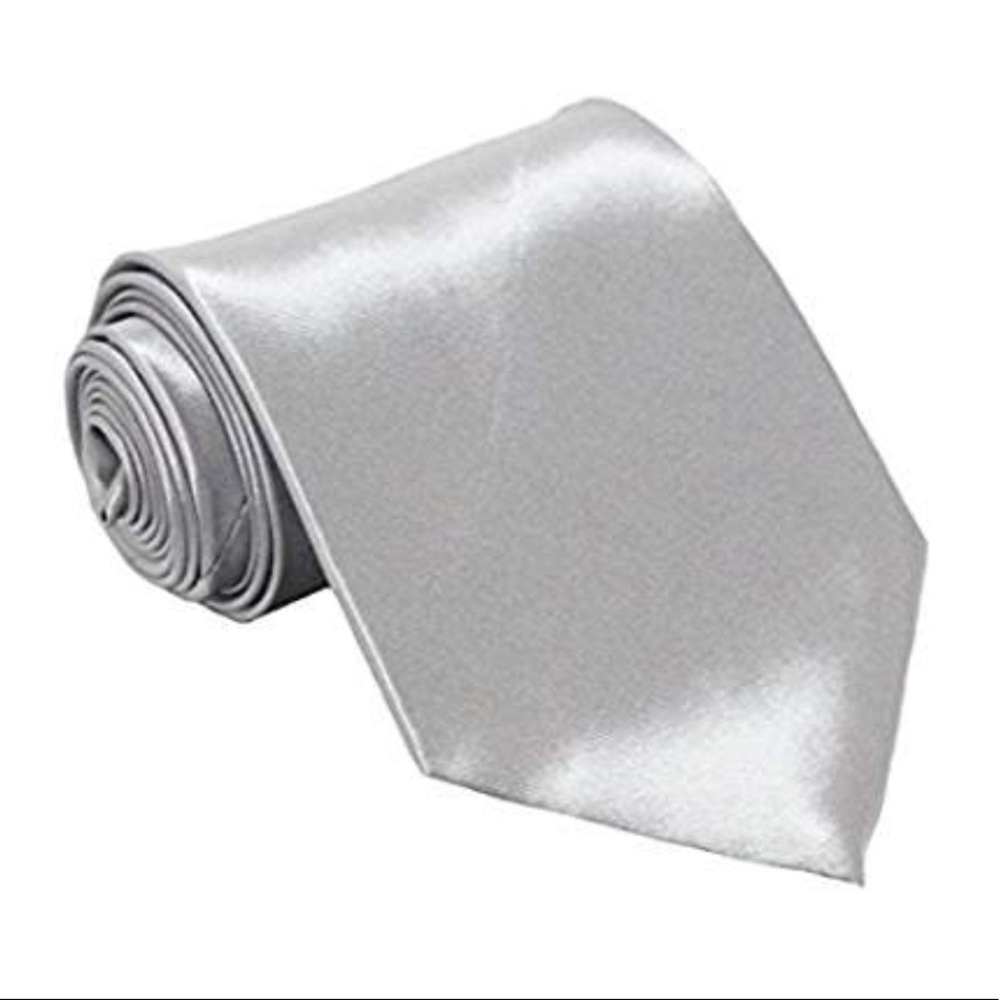 Silver silk tie